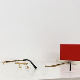 New fashion design optical glasses 0407 rimless K gold frame retro shape simple and elegant style versatile eyeglasses with box can do prescription lenses