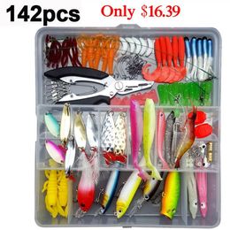 33 56 104 106 109 122 142 166 280pcs Fishing Lures Set Spoon Hooks Minnow Pilers Hard Lure Kit In Box Fishing Gear Accessories T202973