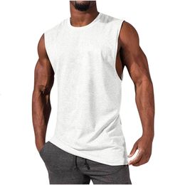 Men's Tank Tops Casual Sleeveless O Neck Loose Solid Tank Tops Men's Clothes Summer Fashion Sports Camisole Men Leisure Clothes Streetwear 230422