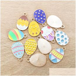 Charms Charms 10Pcs Colorf Cartoon Animal For Jewellery Making Dinosaur Easter Egg Pendants Diy Necklaces Earrings Drop Delivery Jewellery Dhyl0