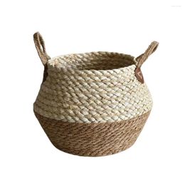 Storage Baskets Flower Pots Mini Handbag Basket Portable Dried For Home Decoration Natural 2023 Original Arrangements Bamboo