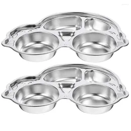 Plates Metal Lunch Tray Stainless Steel Dinner Plate Camping Dishes & Utensils Home Supplies