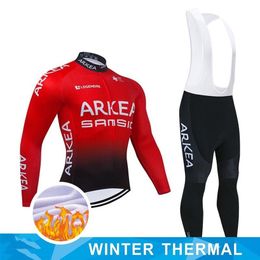 Winter2022 ARKEA Team Cycling Clothing 3D Gel Bike Pants Set Ropa Ciclismo Mens Quick Dry Long Bicycling Jersey Maillot Wear212p