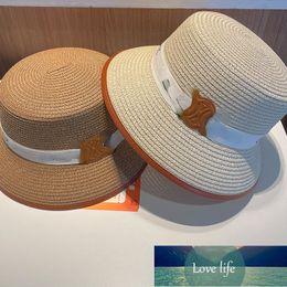 Summer New Flat Bucket Hat Bucket Hats Bucket Hat Straw Hat Sun-Proof Sun Hats Korean Style Women's Fashion