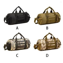 Outdoor Bags Men Barrel Bag Waterproof Shoulder Camouflage Multi Pocket Handbag Pack Sports Large Capacity Brown