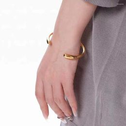 Bangle Elegant 18k Gold Plated Stainless Steel Irregular Bangles Trendy Fashion Wrist For Girls Jewellery