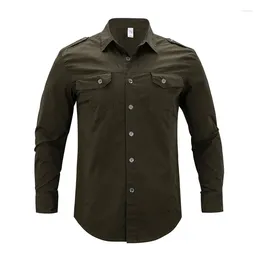 Men's Casual Shirts Plus Size Shirt Men 4XL 5XL 2023 Autumn Long Sleeve Solid Colour Cotton Fitness Army Green Man Blouse Brand Clothing