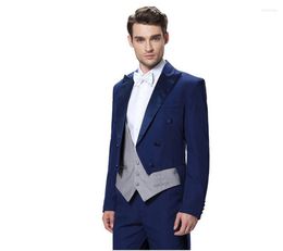 Men's Suits Full Men'S Suit Pant Sets Male Blazer Jacket Wedding Groom Long Tuxedo Slim Fitted 3 Pieces Evening Dresses Formal Clothing