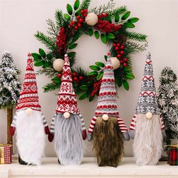 Xmas Faceless Gnome Christmas Tree Wine Bottle Set Ornament Christmas Hanging Decoration For Home Decor