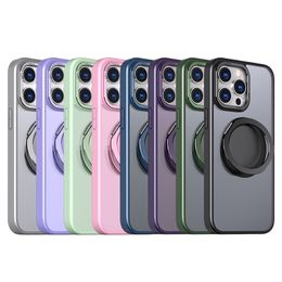 iPhone 15 14 Pro Max Magnetic Phone Case for Apple 13 12 11 Plus Samsung S24 S23 Ultra Matte Skin-friendly Air Cushioned Corner Metal Lens Frame Kickstand Back Cover