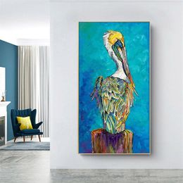 Modern Art Birds Painting Printed on Canvas Art Poster Wall Pictures For Living Room Abstract Animal Art Wall Decor170W