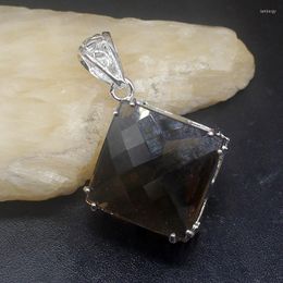 Pendant Necklaces Gemstonefactory Jewellery Big Promotion 925 Silver Huge Square Smoky Topaz Women Ladies Mom Gifts Necklace 20233645Pendant