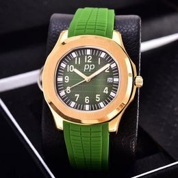 Relógios mecânicos pateks de alta qualidade, relógios masculinos de luxo PP Eta, exibição automática do calendário, aço fino, estojo de ouro, relógios fashion de safira, relógio de granada