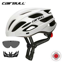 Cycling Helmets NEW Cairbull NEW Highway Mountain Bike Riding Helmet Configuration Tail Light Hat Eaves Goggles MTB Helmet Cycling Equipment J230422