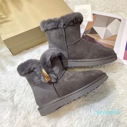 Wholesale Australia Boots For Women Snow Boot Luxury Suede Womens Slippers Platform Booties Winter Wool Ladies Warm Fur Ankle Bootes