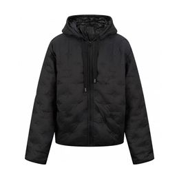 2023 Autumn/Winter New Hooded Embossed Cotton Coat, Windproof and Waterproof Nylon Material, Down Coat, Hooded Zipper