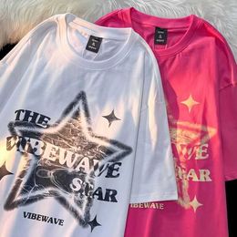 Men's T-Shirts American retro graphic T shirt letter printing short sleeve men and women summer loose design hip hop fashion couple harajuku Z0421