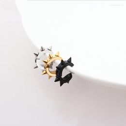 Stud Earrings 1Piece Anti-allergic Fashion Piercing Spikes Stainless Steel Wheel Studs 3 Colours For Men Women Gift Jewellery