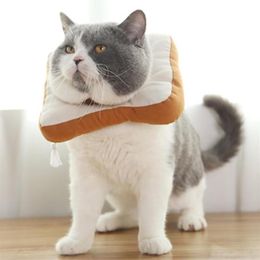 Cat Dogs Collar Dog Neck Cone Recovery Anti-Bite Wound Healing Adjustable Bread Shape Pet Protective Collars & Leads181S