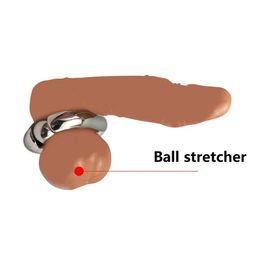 Vibrators Heavy BDSM Stainless Steel Ball Scrotum Stretcher Metal Penis Bondage Cock Ring Delay Ejaculation Male Sexy Toy For Men 231121