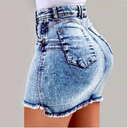 Women's Shorts Pants Sexy Denim Skirt Women Summer Short Skirts Pockets Slim Fit Clubwear Solid Color Womens Jeans