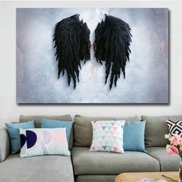 Black Angel Wings Canvas Painting Large Size Wall Picture Art Work Home Decoration Wall Poster Print Cuadros Decoracion275V