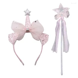 Hair Accessories Girl Heart Horn Headband Star Wand Set For Birthday Party Supplies