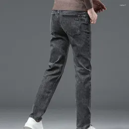 Men's Jeans Classic Advanced Stretch Grey Style Long Four Season Brand Pants Fashion Denim Slim Fit Trousers Male