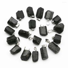 Pendant Necklaces Selling Natural Rough Raw Ore Black Tourmaline Irregular Pendants Necklace Charms Diy Jewellery Making Accessories Wholesale