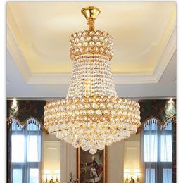 Luxury K9 Crystal Chandelier Lighting D50cm Chrome Living Room Light Fixtures avize Lustre 90-240V Chandelier Lamp223R