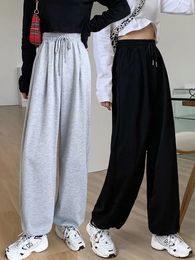 Women's Pants Capris JMPRS Grey Women Sweatpants Autumn Baggy Fashion Oversize Sports Pants Black Lace Up Spring Cotton Joggers Streetwear Trousers 230422