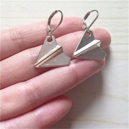 Dangle Earrings Plane Leverback Antique Silver Colour Aeroplane Jewellery Vintage Aircraft Gift