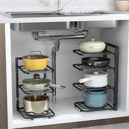 Kitchen Storage Floor-To-Ceiling Rack Multi-Layer Pot Under The Sink Cabinet Desktop Supplies