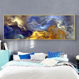 Abstract Colours Unreal Canvas Poster Blue Landscape Wall Art Painting Living Room Wall Hanging Mode270P