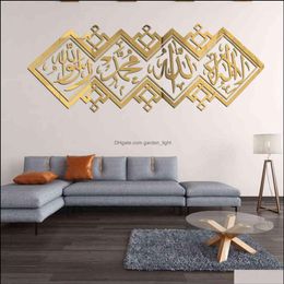 Wall Stickers Home Garden Decorative Islamic Mirror 3D Acrylic Sticker Muslim Mural Living Room Art Decoration Decor 1112 Drop Del246x