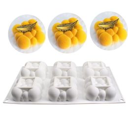 Baking Moulds Baking Cakes Mousse Dessert Pastry Mould Cake Decoration Cheesecake Ice Cream Mould 6-Cavity Cloud Shape 3D Silicone Mould 230421