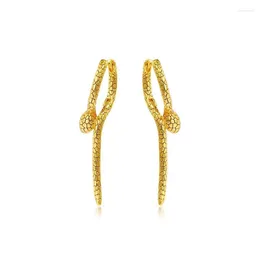 Hoop Earrings MxGxFam Vintage Cold Sexy Snake Shaped For Women Men Jewellery No Stone 24 K Pure Gold Plated Europe Fashion