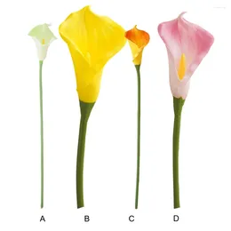 Decorative Flowers 20pcs ABS Wide Application Odorless Calla Lilies Bouquet For DIY Projects And Party Decor Mothers Orange