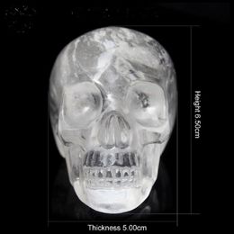 Hand carved Natural transparent crystal skull crystal gemstone human alien head for healing Reiki Halloween gifts310r