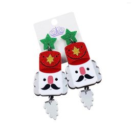 Dangle Earrings HP065-Nutcracker - Christmas Toy Soldier Glitter Acrylic Earring