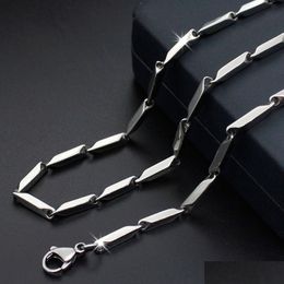 Chains Stainless Steel Sier Rice Shape Necklace Link Chain Jewellery For Men And Women Accessories Drop Delivery Necklaces Pendants Dhxcl