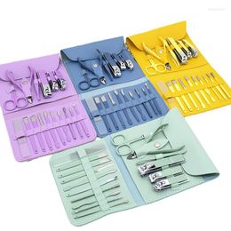 Nail Art Kits Manicure Set Clippers Tools 12/16Pcs Household Stainless Steel Ear Spoon Cutters Scissors Kit For