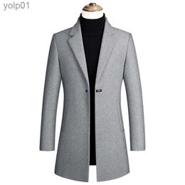 Men's Wool Blends Men Long Winter Jackets Wool Blends Cashmere Trench Coats High Quality New Winter Coats Business Casual Trench Coats 4XLL231122