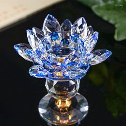 Candle Holders 110 130mm Multicolor Crystal Candlestick Glass Lotus Flower Holder Tealight Wedding Centrepieces For Buddhist Services