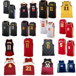 2023/24 11 Trae Young City Basketball Jerseys 5 Dejounte Murray Mens 55 Dikembe Mutombo 44 Pete Maravich Retro Shirt