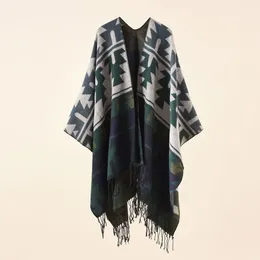 Scarves Imitation Cashmere Scarf Women Winter Antiques Houndstooth Shawls Soft Chiffon Shawl Tassel Pallium