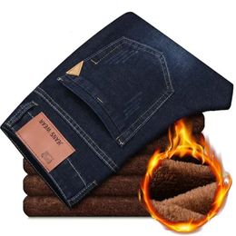 Men's Jeans Men Activities Warm Jeans High Quality Famous Brand Autumn Winter Jeans Warm Flocking Warm Soft Men Jeans 231122