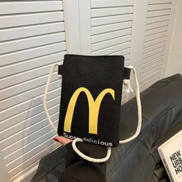 Shoulder Bags Cute Funny French Fries Burger Crossbody Bag Cartoon Large Capacity Nylon Storage Wallet Women's Purses Handbags