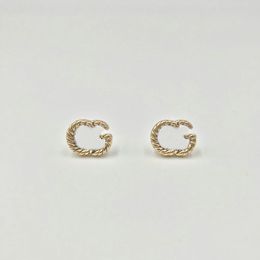 Vintage Letter Serpentine Stud Circle Gold Earrings Fashion New Temperament Brand Designer Jewelry