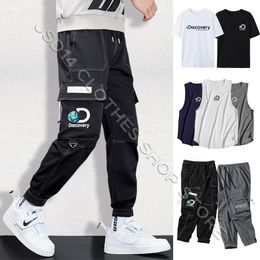 Men's Pants Man Discover Printed Causal Cargo Pants Big Pockets Sweatpant Tactical Loose Joggers Trouser Streetwear Women T-shirt Sport Tank 230422